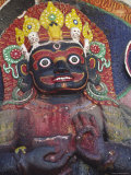 Statue of Kalbairab at a Hindu Shrine  Katmandu  Nepal
