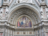 Carvings and Artwork Near Entrance of the Duomo of Santa Maria Del Fiore  Florence  Italy