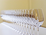 Row of Glasses for Tasting  Chateau Baron Pichon Longueville  Pauillac  Medoc  Bordeaux  France