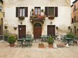 Early Morning Exterior of a Restaurant  Pienza  Italy