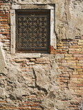 Ornate Metalwork Window Covering Along Side Street  Venice  Italy