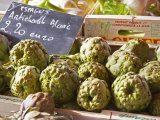 Street Market  Merchant's Stall with White Artichokes  Sanary  Var  Cote d'Azur  France