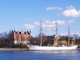 Three Mast Ship Af Chapman Moored at Skeppsholmen  Strommen  Stockholm  Sweden