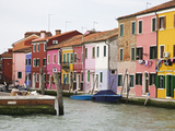 Boats and Colorful Homes in Canal  Burano  Italy