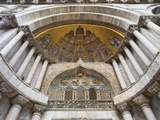 Carvings and Facade Mosaics on St Mark's Basilica  Venice  Italy