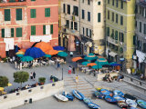 Elevated View of Outdoor Cafe and Surrounding Buildings  Vernazza  Italy