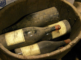 Magnum Bottles in Wooden Vat at Chateau Saint Cosme  Gigondas  Vaucluse  Rhone  Provence  France