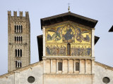 View of Religious Artwork on Top Wall of a Chapel  Lucca  Italy