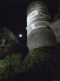 Corner Tower of Chateau d'Angers Castle at Night  Centre Maine Et Loire  France