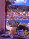 Breakfast Tea on Bedroom Balcony  Hotel Korcula  Korcula Island  Croatia