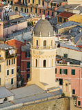 Bell Tower of a Cathedral and Surrounding Buildings  Vernazza  Italy