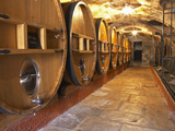 Barrels of Wine Aging in Cellar  Chateau Vannieres  La Cadiere d'Azur