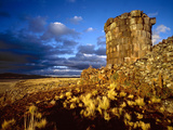Ancient Inca Tomb at Sunset  Near Lake Titicaca  Peru