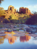 Cathedral Rock Reflecting on Oak Creek  Sedona  Arizona  USA