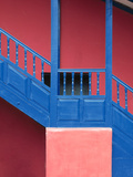 Colorful Architectural Detail of Wall and Stairs  Near Cusco  Peru