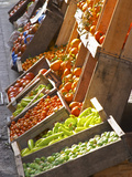 Fruit and Vegetable Shop in Wooden Crates  Montevideo  Uruguay