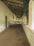 Outside Covered Passageway at the Mission Carmel Near Monterey  Carmel-By-The-Sea  California  USA