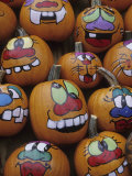 Painted Pumpkins for Halloween  Acton  Massachusetts  USA