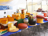 Street Market Stall Selling Cheese  Montevideo  Uruguay