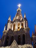 Evening Outside the Parroquia Church in the Jardin  San Miguel De Allende  Mexico