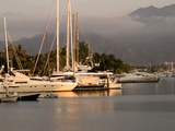 Boats Docked in Marina Vallarta Against Fog-Shrouded Mountains  Puerto Vallarta  Mexico