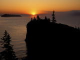 Spring Sunrise Silhouettes Edwards Island and Scoville Point on Lake Superior