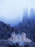 Modernistic Church Nestled in the Mountainous Badlands Above La Paz  Bolivia