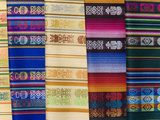 Colorful Shawls Displayed at Market  Quito  Ecuador