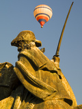 Statue and Hot Air Balloon  San Miguel De Allende  Mexico