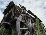 Old Horse-Drawn Wagon in Mining Ghost Town  Nevada City  Montana  USA