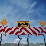 Road Sign at End of Road  Utah  USA