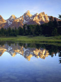 Grand Teton Mountains Reflecting in the Snake River at Sunrise  Grand Teton National Park  Wyoming