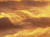Abstract of Sun on Waves Crashing on Shore  Durfee Creek  Lake Superior  Minnesota  USA