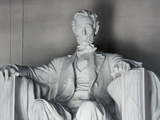 Statue of Abraham Lincoln at the Lincoln Memorial  Washington  DC  USA