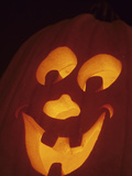 Jack-O-Lantern Lit at Halloween  Washington  USA