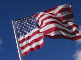 American Flag Flaps in Wind  Cle Elum  Washington  USA