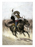 California Vaquero Galloping to Lasso a Steer  c1800