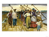 African-American Slaves Returning from the Fields at Twilight on a Sugar Plantation  c1800