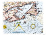 Samuel de Champlain's Map of the Gaspee and Gulf of the Saint Lawrence River  c1632