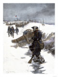 Valley Forge Soldier on Picket Duty in the Snow  Awaiting His Relief Shift  American Revolution