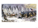 Colonel Chivington Leading US Cavalry Massacre of Black Kettle's Village at Sand Creek  c1864