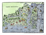 Map of New France  1550  Showing the Coast of Canada and the Gulf of Saint Lawrence