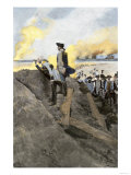 General Washington and French General Rochambeau Overseeing the Trenches at Yorktown  c1781