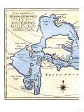 Early Map of Hudson's Strait and Hudson's Bay  1662  in Arctic Canada