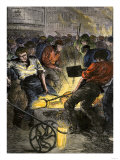 Iron Industry Workers Manufacturing Steel in England  c1800