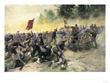 Confederate Charge Up Little Round Top  Battle of Gettysburg  c1863