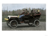 Family Riding in a Steam-Powered White Company Automobile  c1907