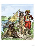 De Soto Discovering the Mississippi River after an Overland Journey  c1540