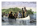 Father Marquette and Louis Joliet  the First White Men on the Upper Mississippi River  c1673