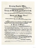American Handbill Announcing the Treaty of Ghent  Ending the War of 1812